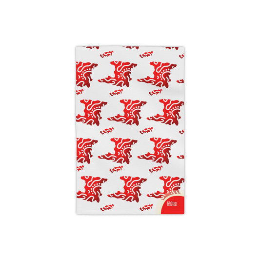Copy of Vibrant Red 'Love' Pattern Beach Towel — Bold Floral Graphic & Abstract Maze Design