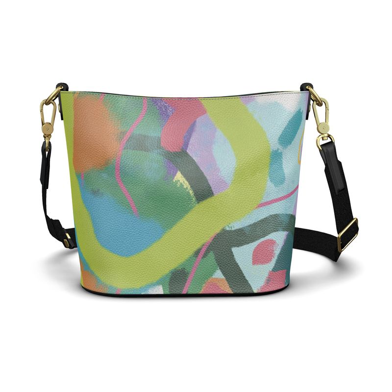 Penzance Large Leather Bucket Tote in “Enigmatic”