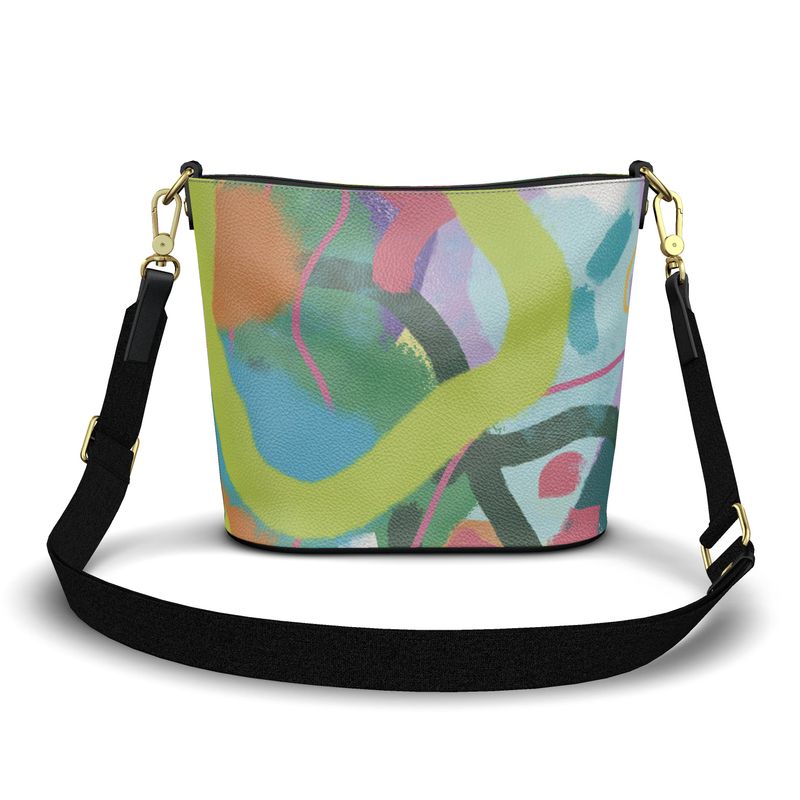 Penzance Large Leather Bucket Tote in “Enigmatic”