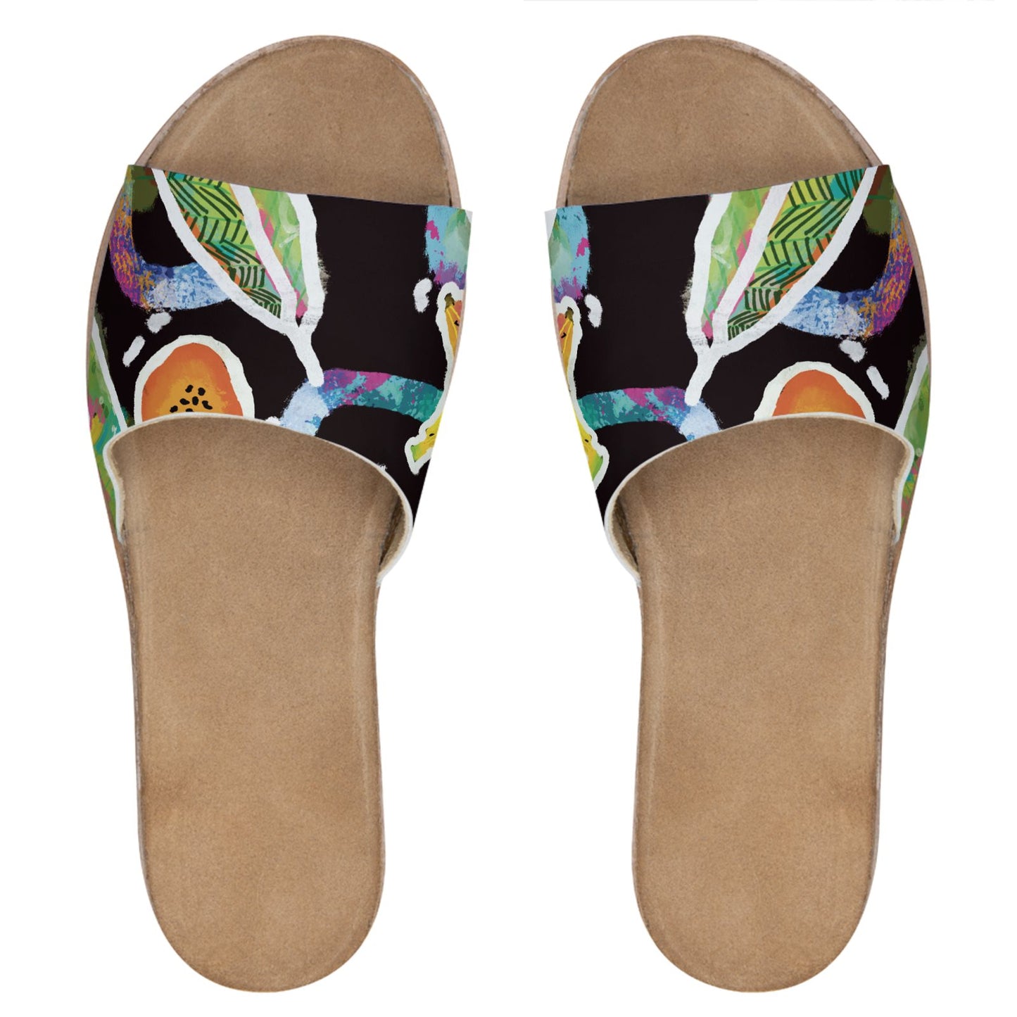 “Island Harvest” Womens Leather Sliders