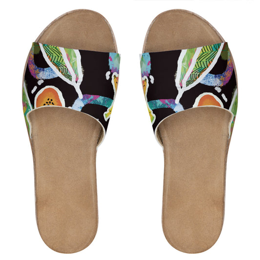 “Island Harvest” Womens Leather Sliders