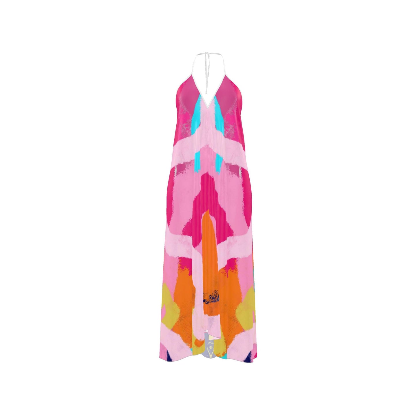 “Traces of Botanics” Halterneck Backless Dress
