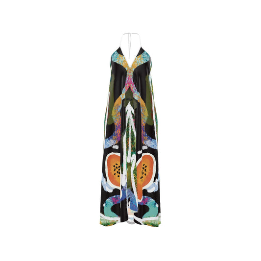 “Island Harvest” Halterneck Backless Dress