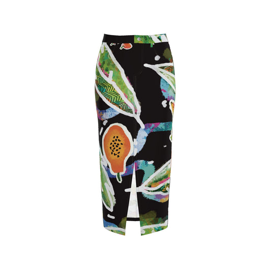 “Island Harvest” Denim Maxi Skirt