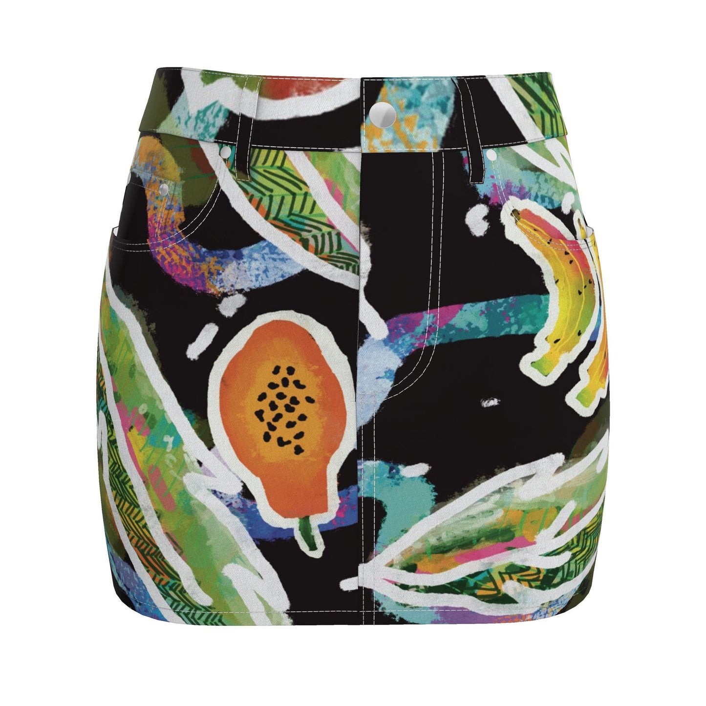 “Island Harvest” Denim Mini Skirt