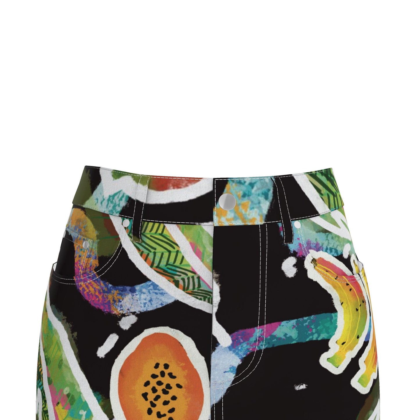 “Island Harvest” Denim Mini Skirt