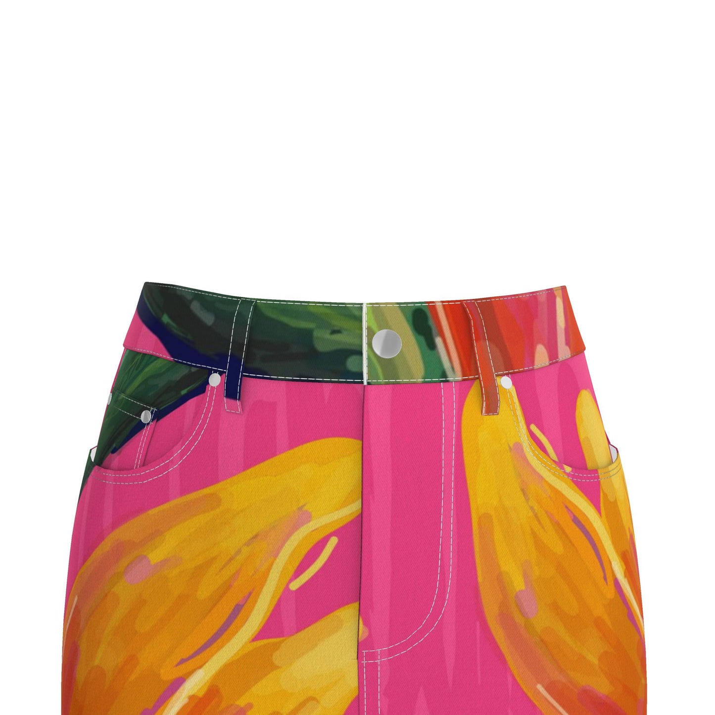 “Oiseau de Paradis” Denim Mini Skirt
