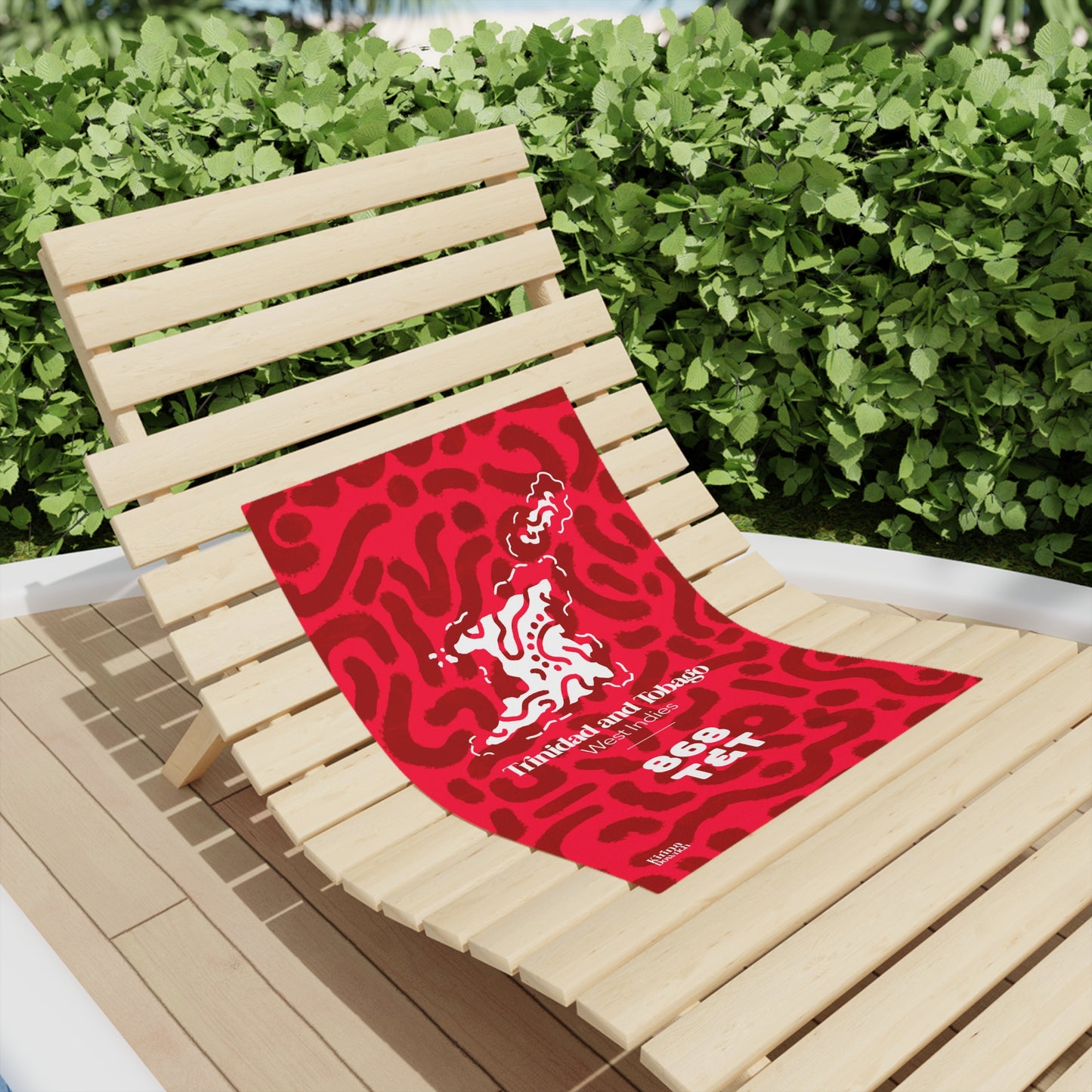 “868 T&T” Patterned Beach Towel — Bold Graphic & Abstract Maze Design