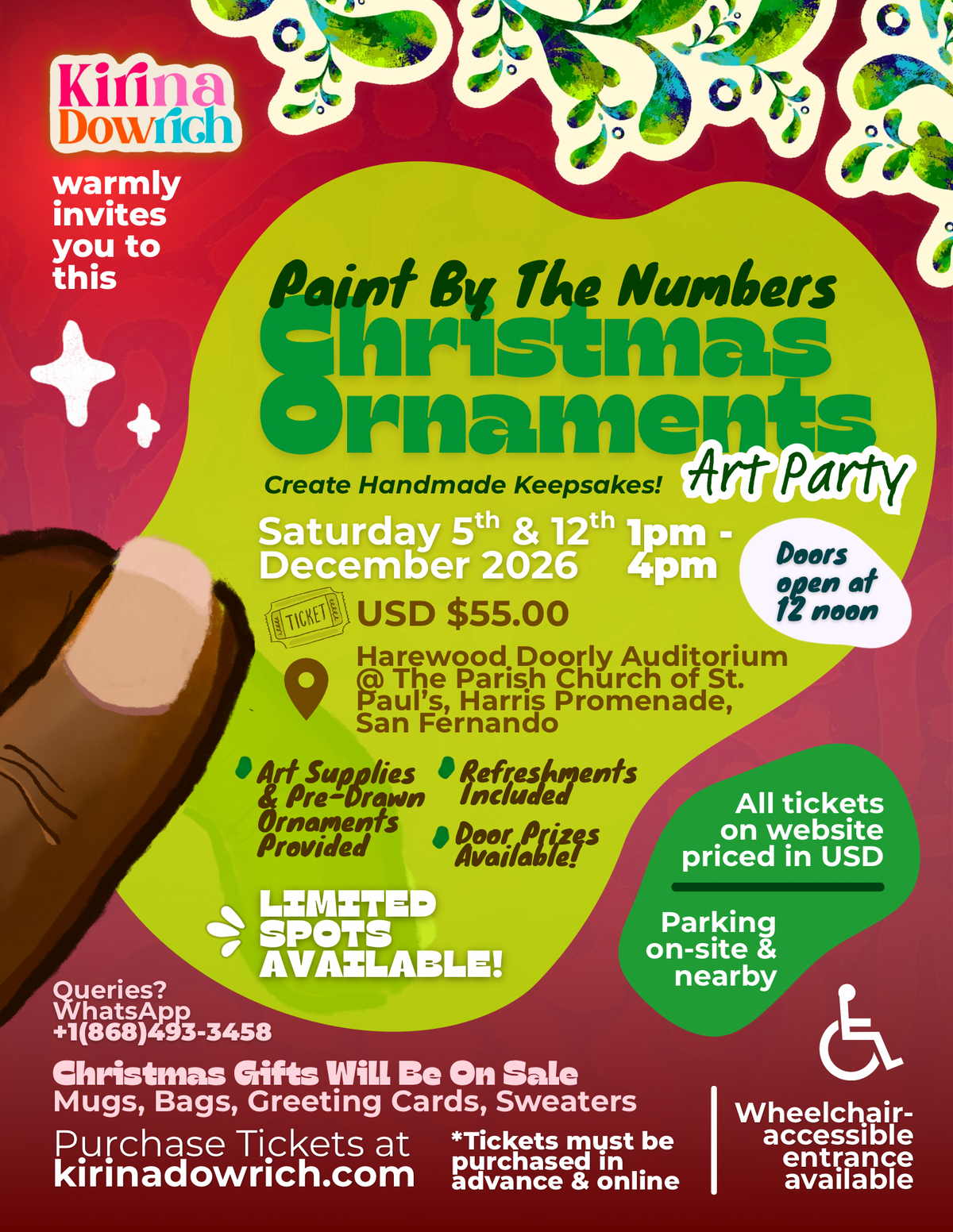 Paint By The Numbers Christmas Ornaments • Art Party • Saturday 5th & 12th December 2026
