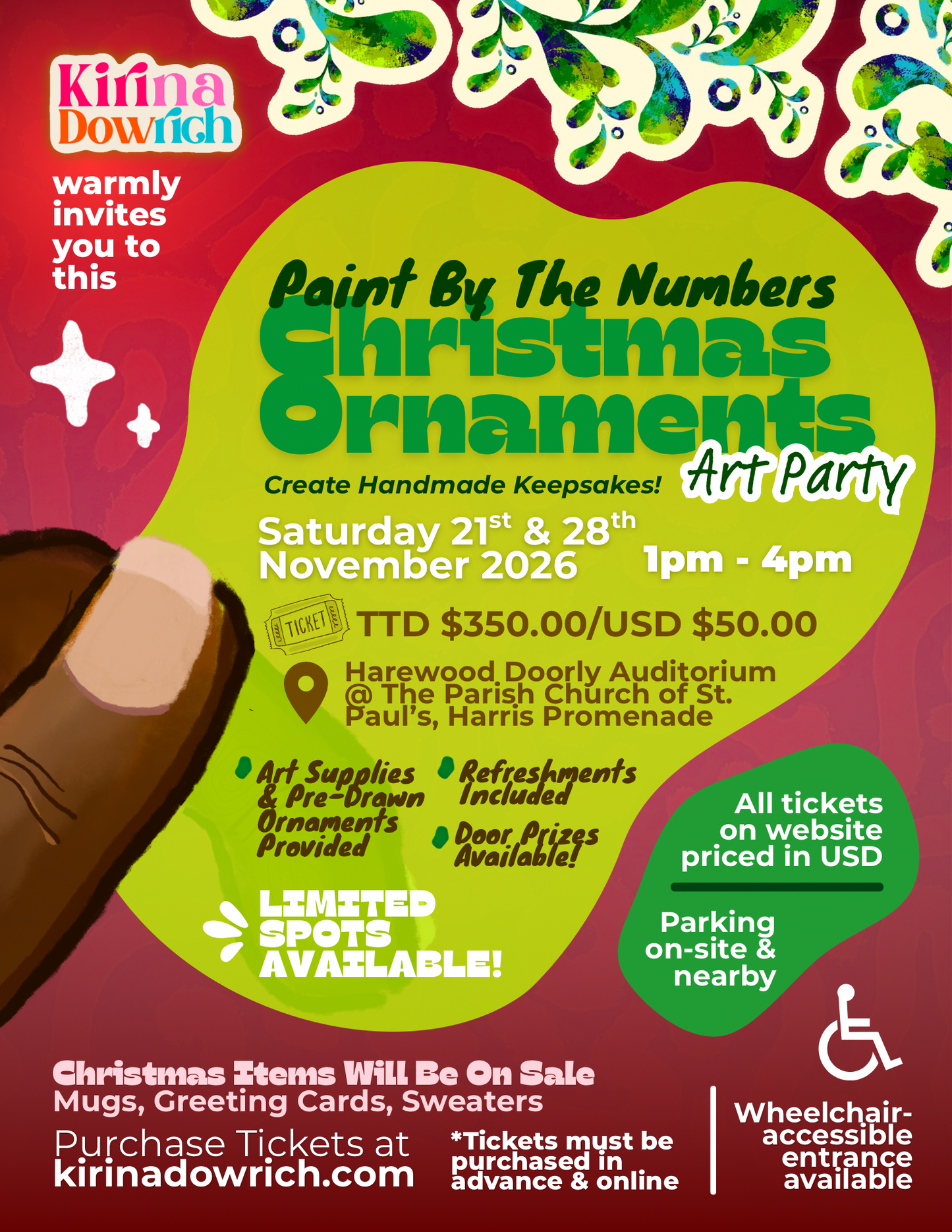 Paint By The Numbers Christmas Ornaments • Art Party • Saturday 21st & 28th November 2026